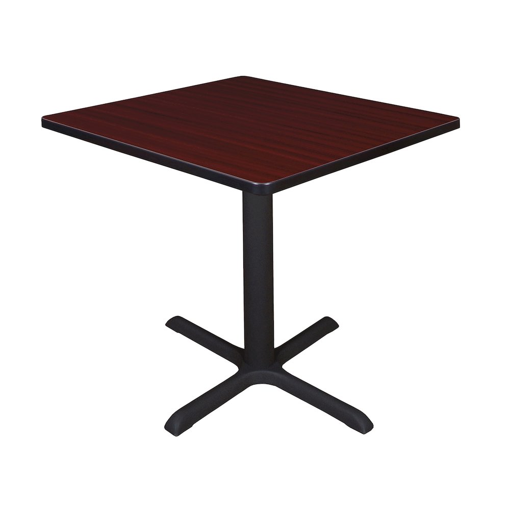 Small 30 in. Square X-Base Breakroom Table- Mahogany. Picture 1