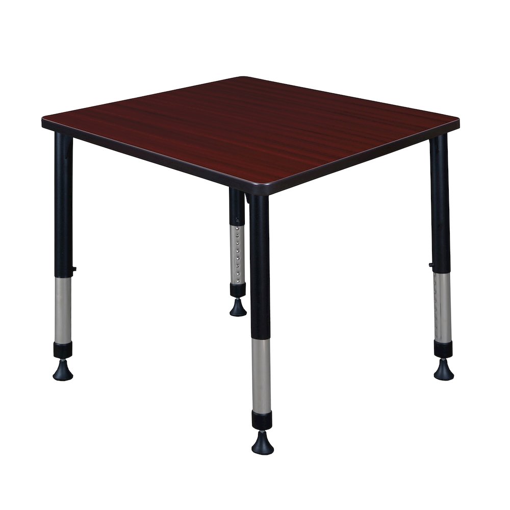 30 in.Square Height Adjustable Classroom Activity Table- Mahogany. Picture 1