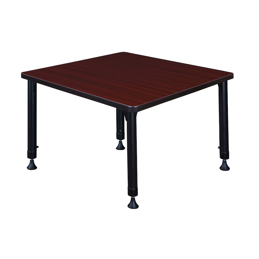 30 in.Square Height Adjustable Classroom Activity Table- Mahogany. Picture 2