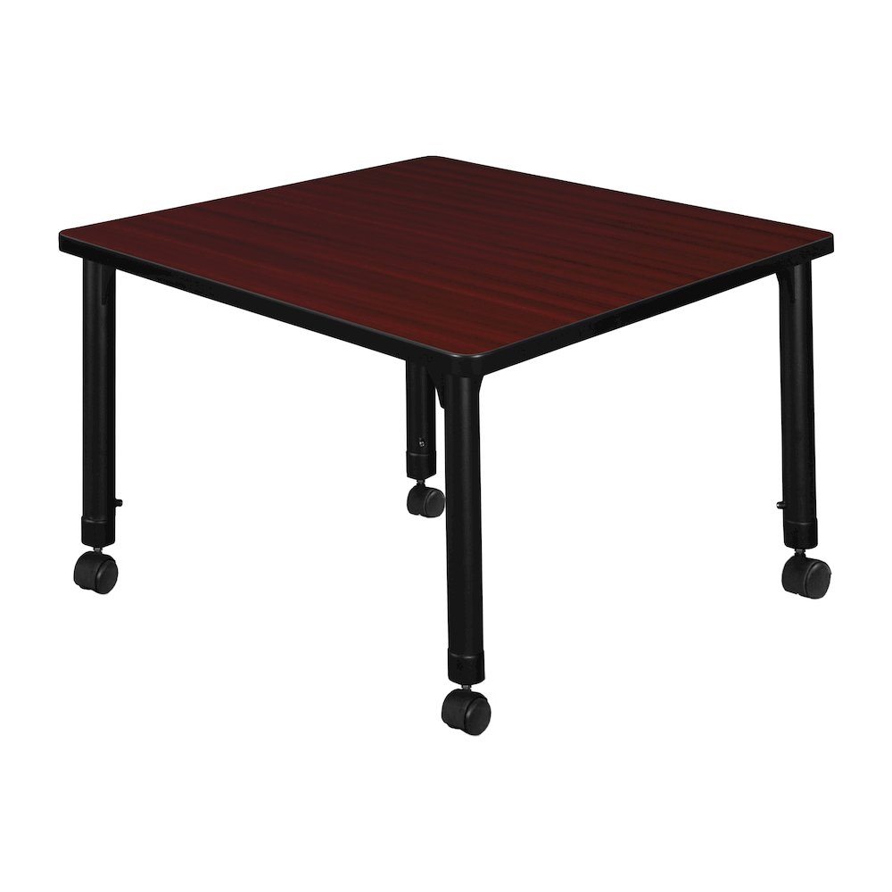 30 in. Square Height Adjustable Moblie Classroom Activity Table- Mahogany. Picture 2