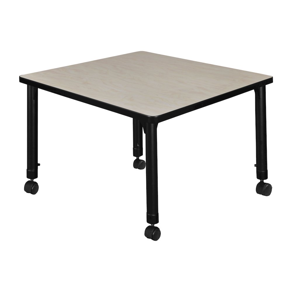 30 in. Square Height Adjustable Mobile Classroom Activity Table- Maple. Picture 2