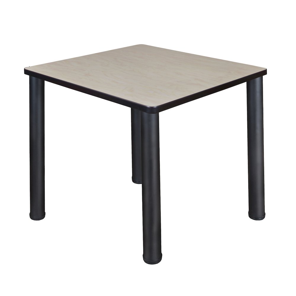 30 in. Small Square Breakroom Table- Maple Top, Black Legs. Picture 1