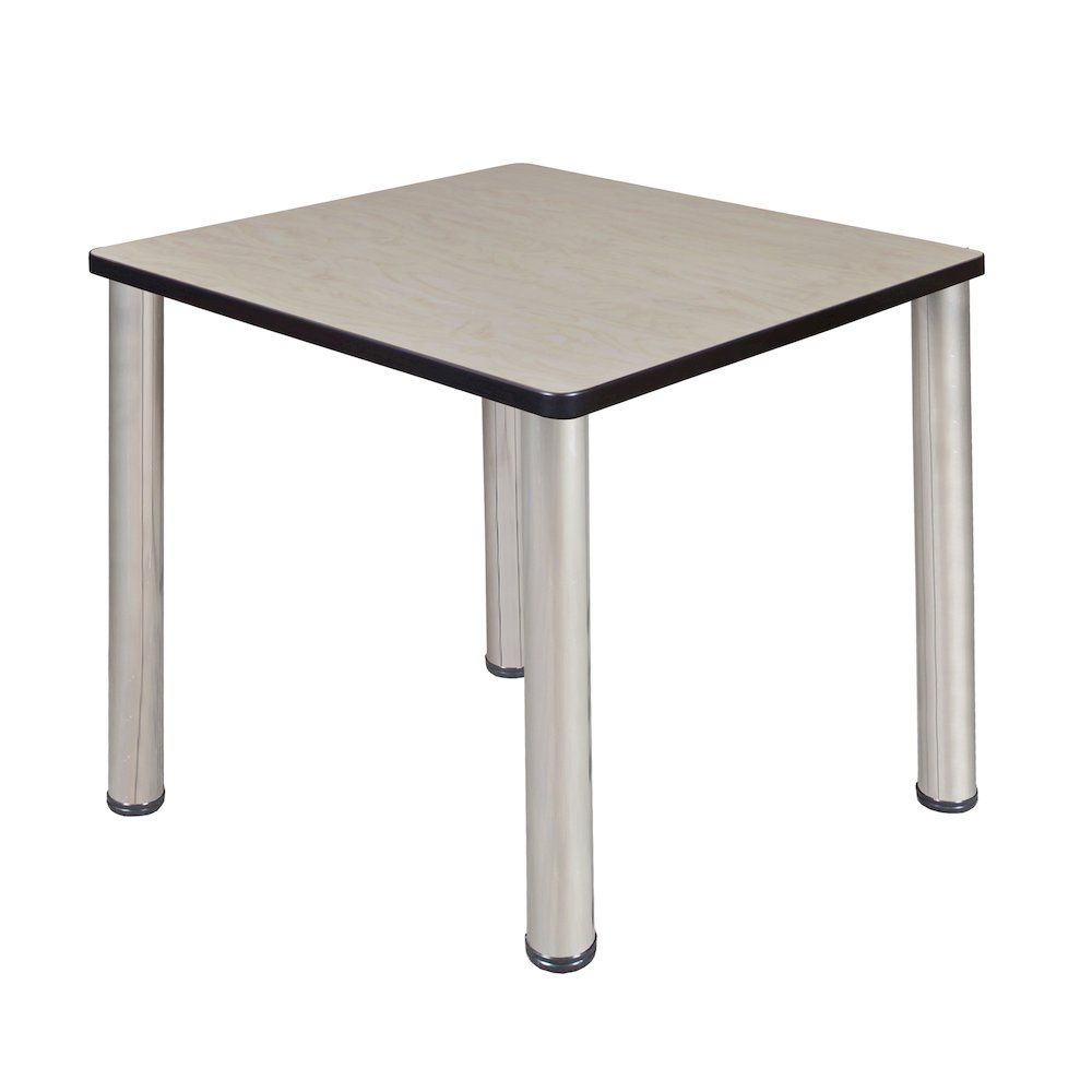 30 in. Small Square Breakroom Table- Maple Top, Chrome Legs. Picture 1