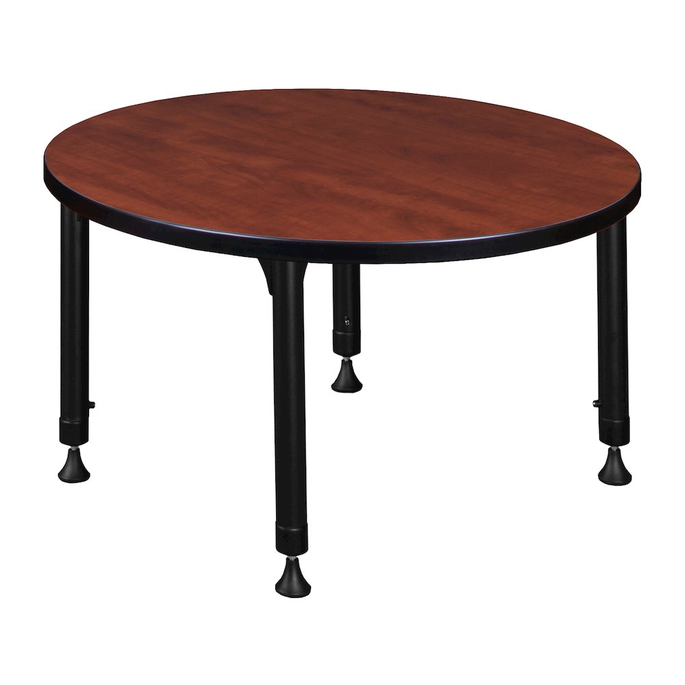 30 in.Round Height Adjustable Classroom Activity Table- Cherry. Picture 2
