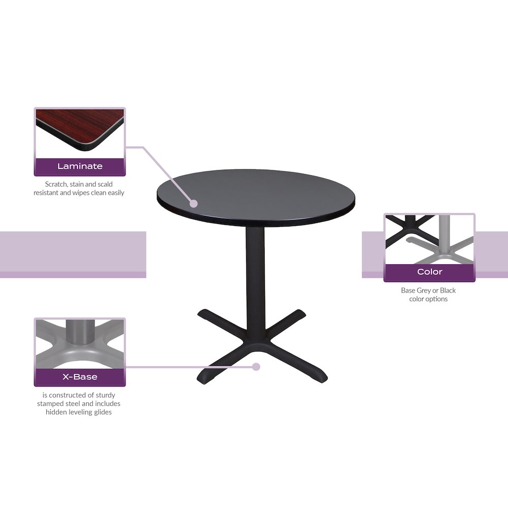 30 in.Round Height Adjustable Classroom Activity Table- Grey. Picture 4