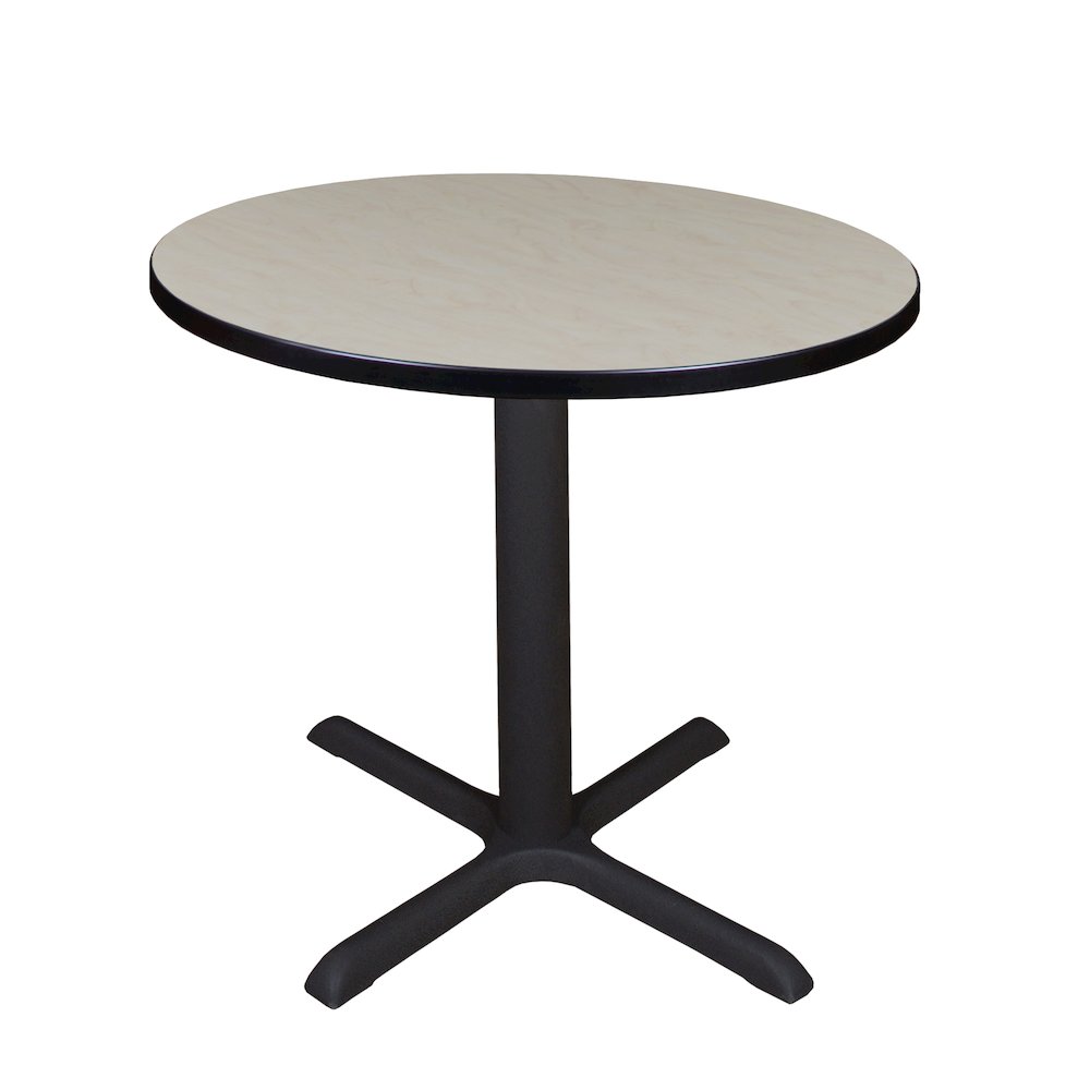 Small 30 in. Round X-Base Breakroom Table- Maple. Picture 1