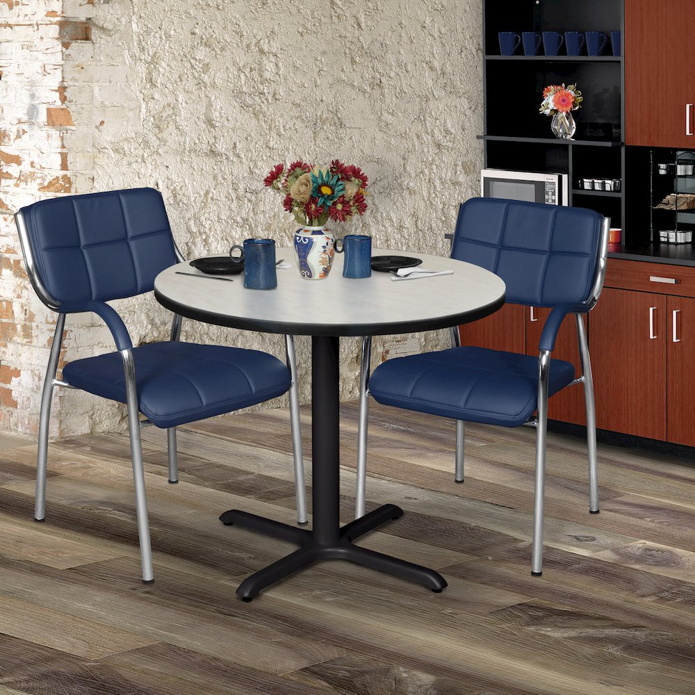 Small 30 in. Round X-Base Breakroom Table- Maple. Picture 4
