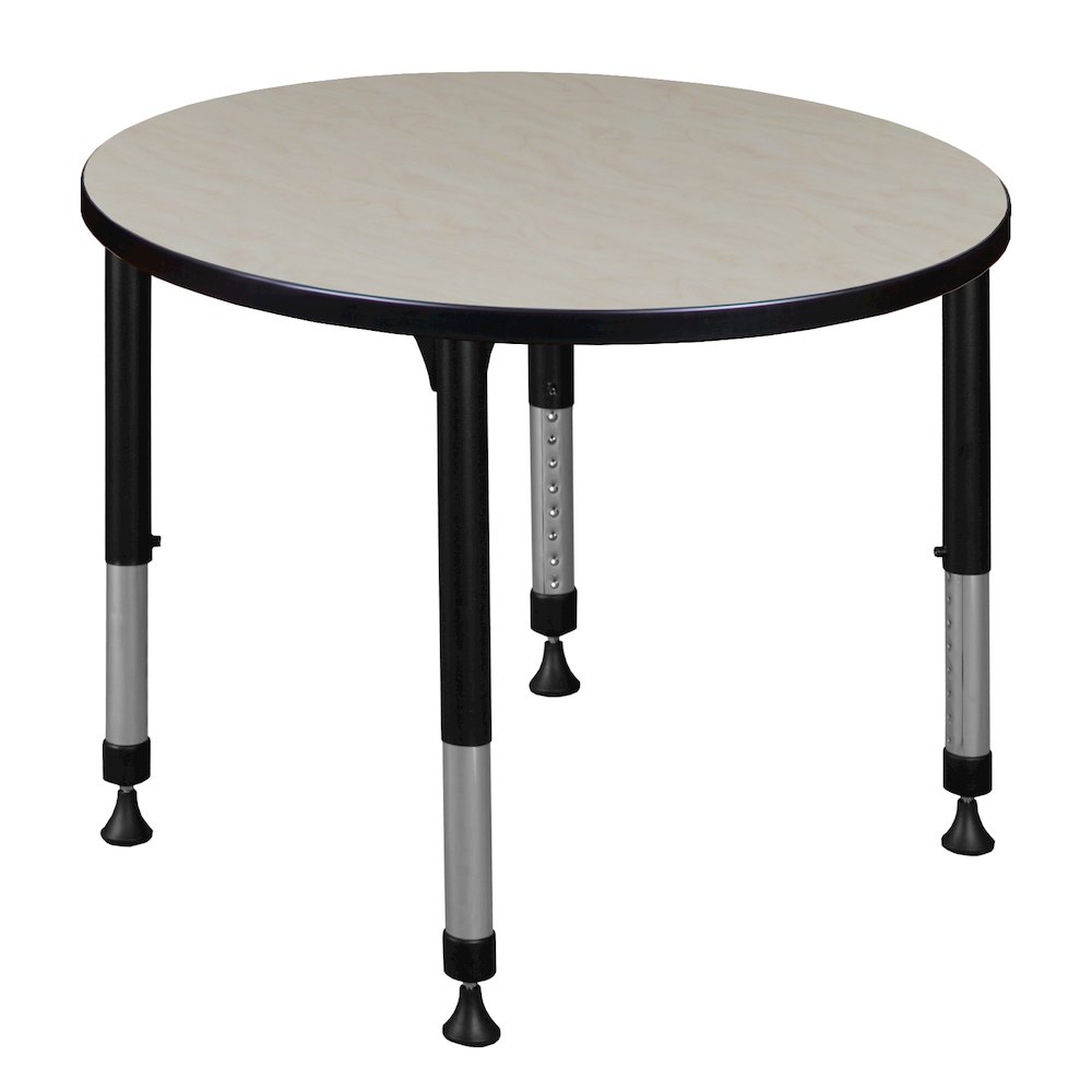 30 in.Round Height Adjustable Classroom Activity Table- Maple. Picture 1