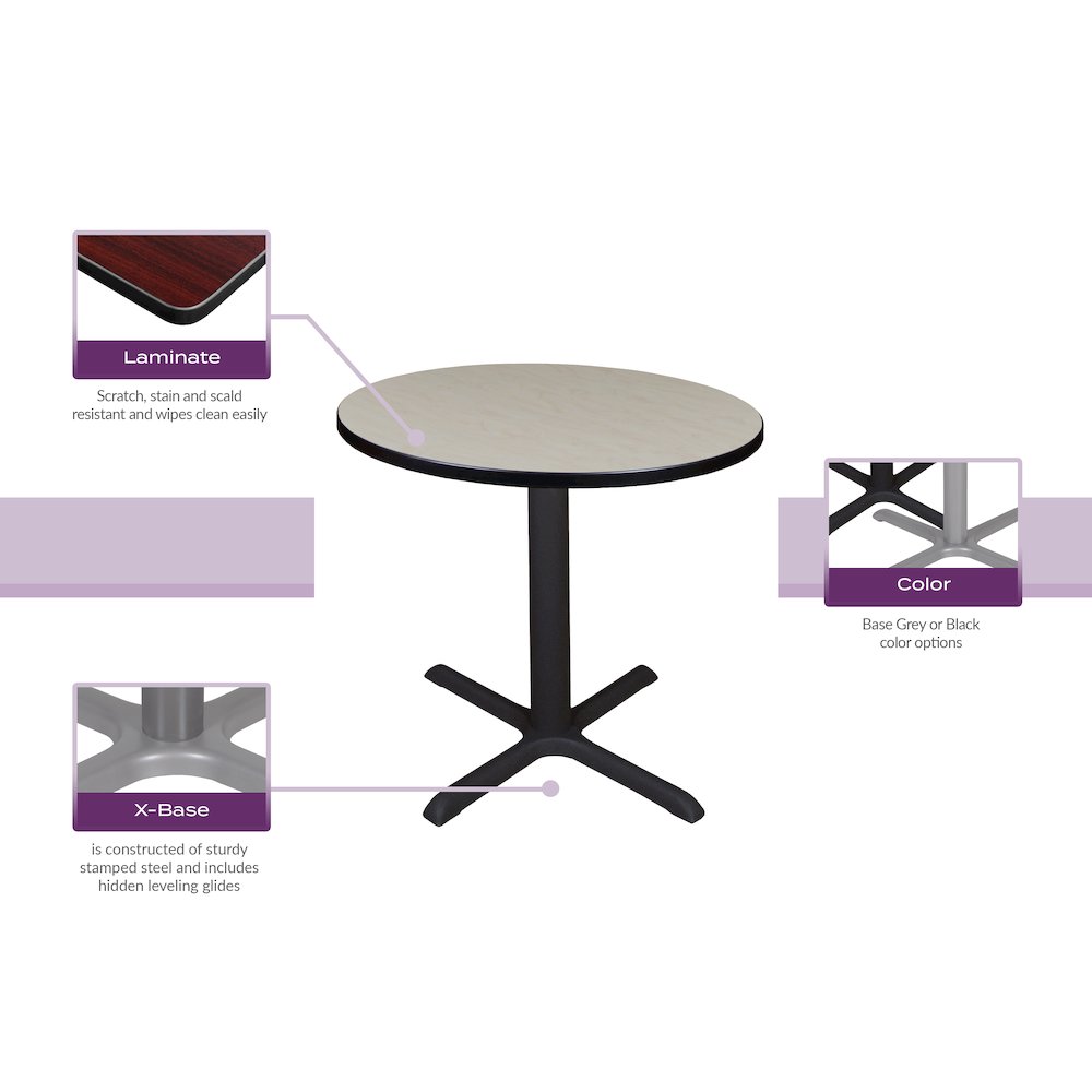 30 in.Round Height Adjustable Classroom Activity Table- Maple. Picture 4