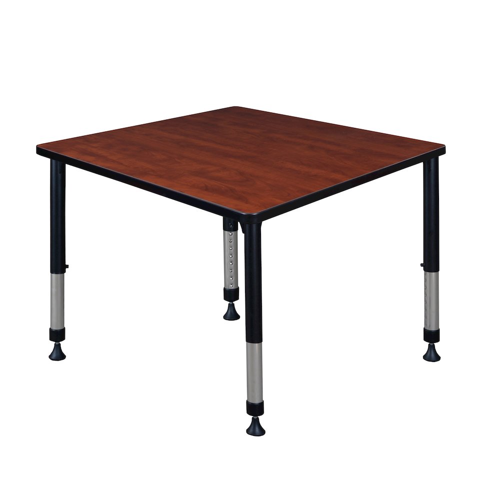 36 in. Square Height Adjustable Classroom Activity Table- Cherry. Picture 1