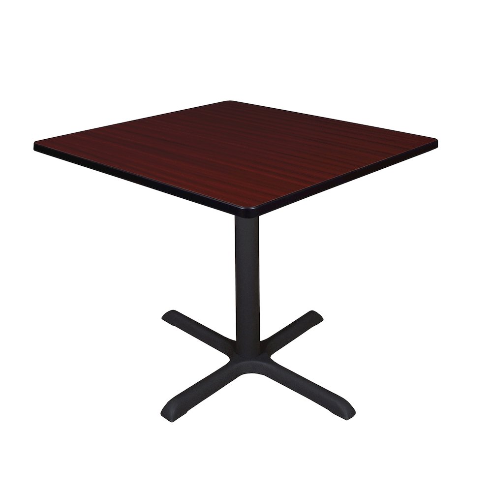 Medium 36 in. Square X-Base Breakroom Table- Mahogany. Picture 1