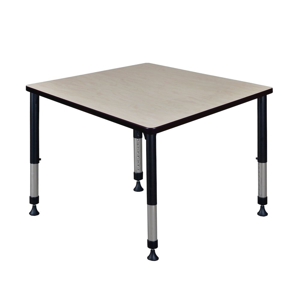 36 in. Square Height Adjustable Classroom Activity Table- Maple. Picture 1