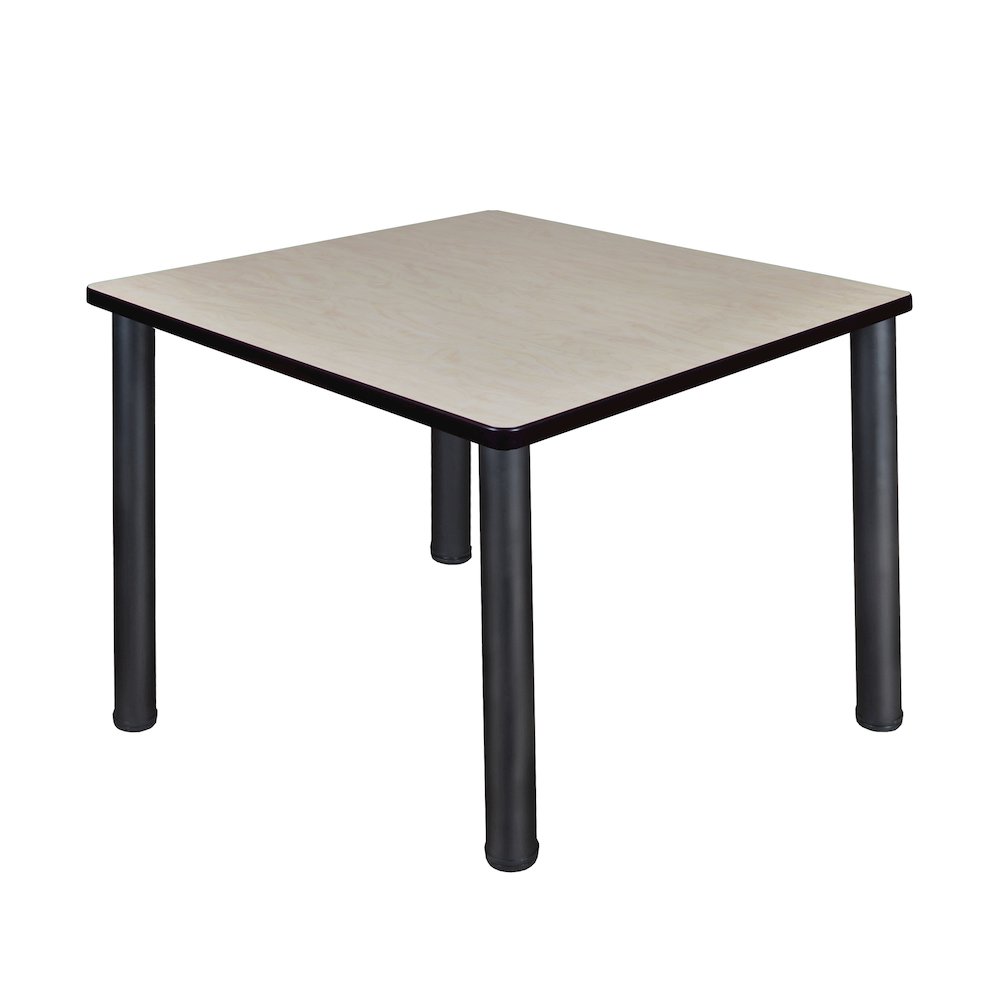 36 in. Medium Square Breakroom Table- Maple Top, Black Legs. Picture 1