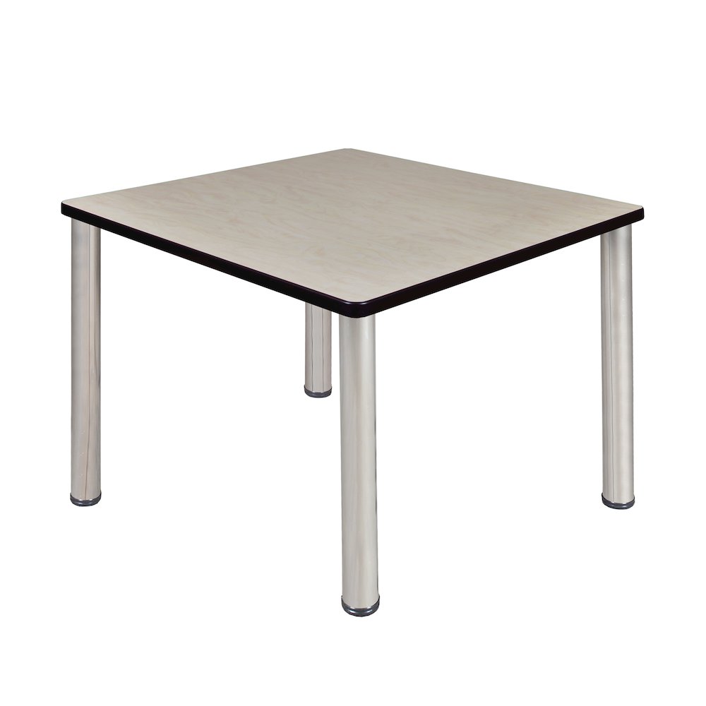 36 in. Medium Square Breakroom Table- Maple Top, Chrome Legs. Picture 1
