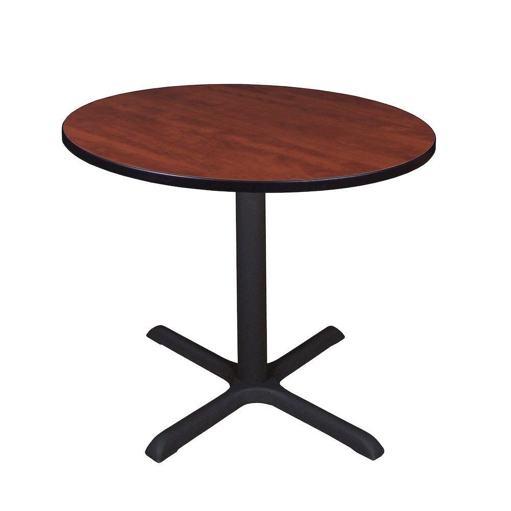Medium 36 in. Round X-Base Breakroom Table- Cherry. Picture 1