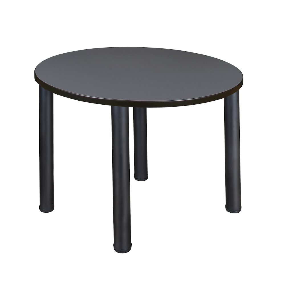 36 in. Round Height Adjustable Classroom Activity Table- Grey. Picture 5