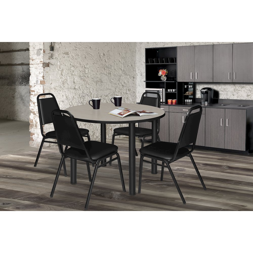 36 in. Medium Round Breakroom Table- Maple Top, Black Legs. Picture 2