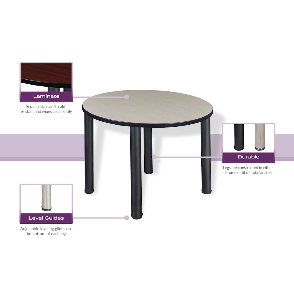 36 in. Round Height Adjustable Classroom Activity Table- Maple. Picture 5
