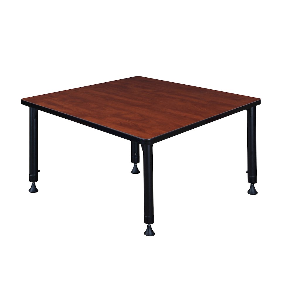 42 in. Square Height Adjustable Classroom Activity Table- Cherry. Picture 2