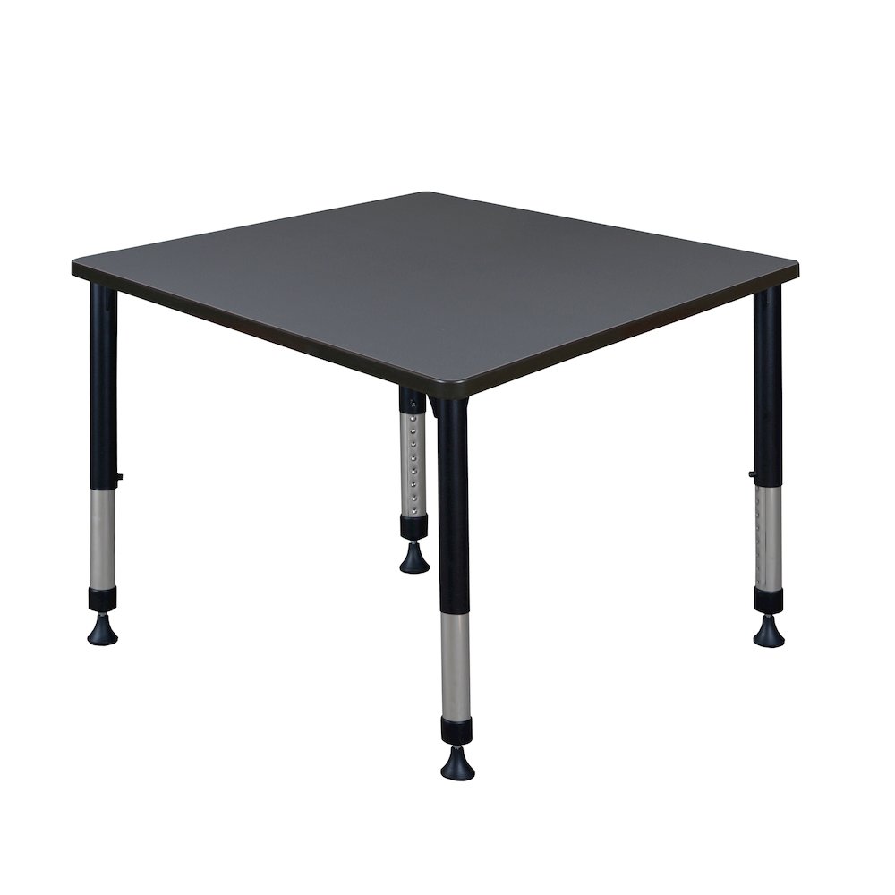 42 in. Square Height Adjustable Classroom Activity Table- Grey. Picture 1