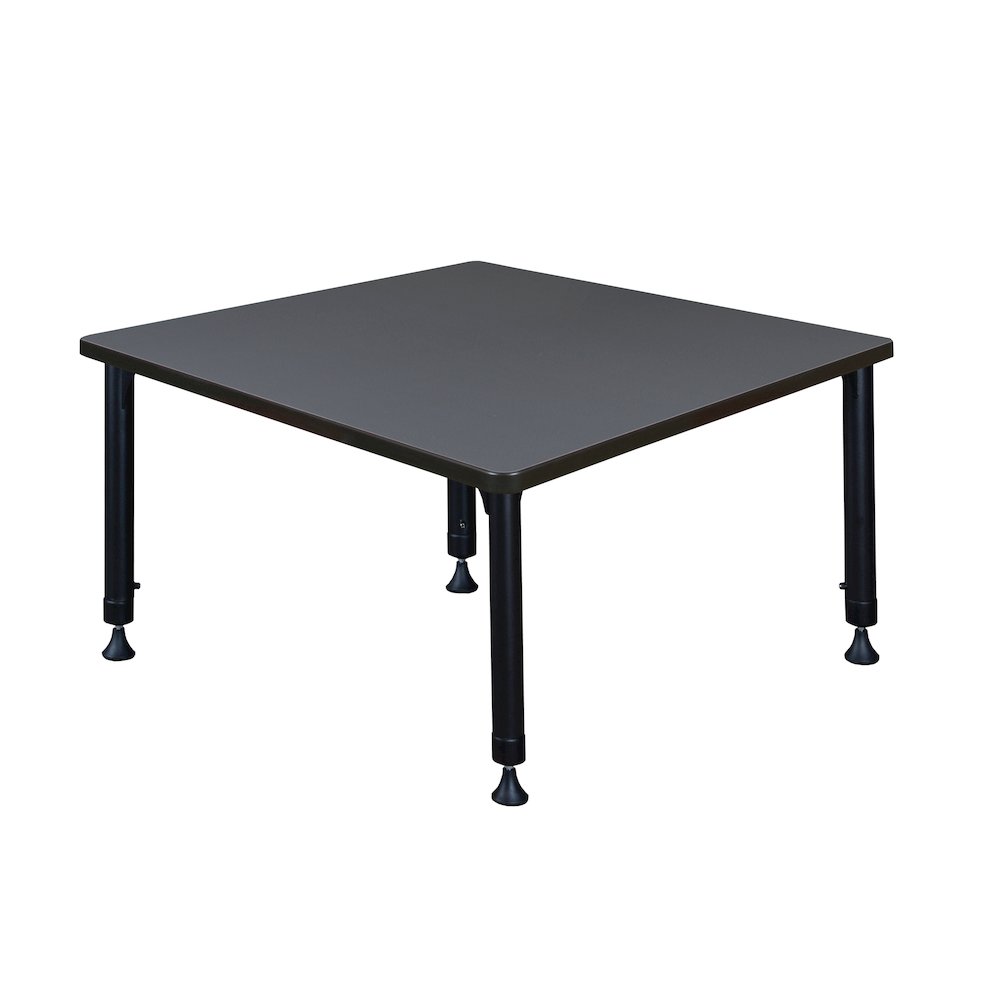 42 in. Square Height Adjustable Classroom Activity Table- Grey. Picture 2