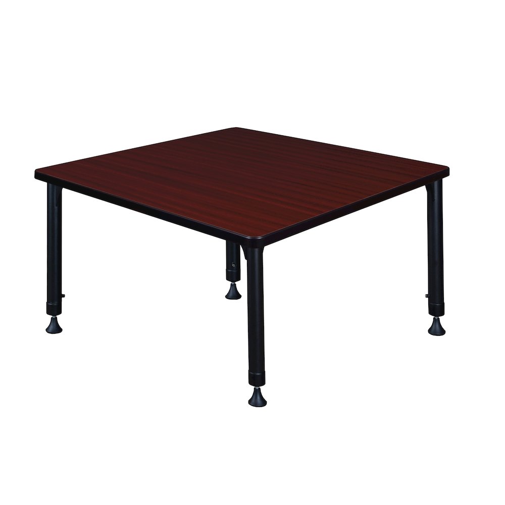 42 in. Square Height Adjustable Classroom Activity Table- Mahogany. Picture 2