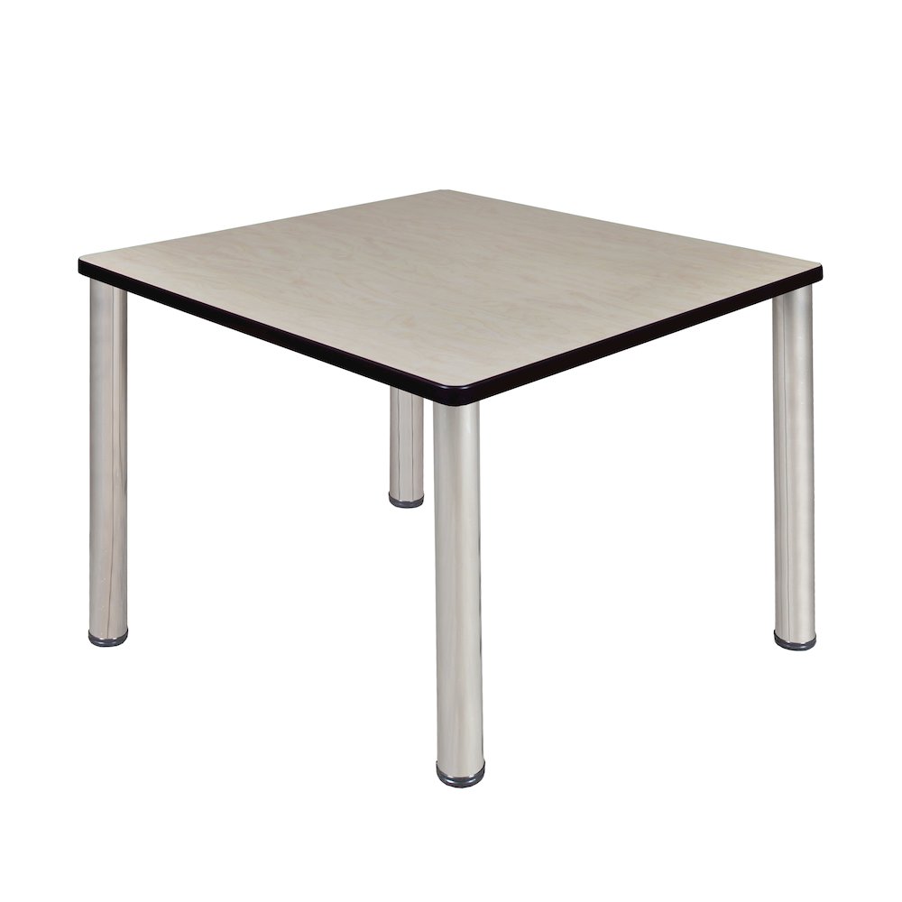 42 in. Medium Square Breakroom Table- Maple Top, Chrome Legs. Picture 1