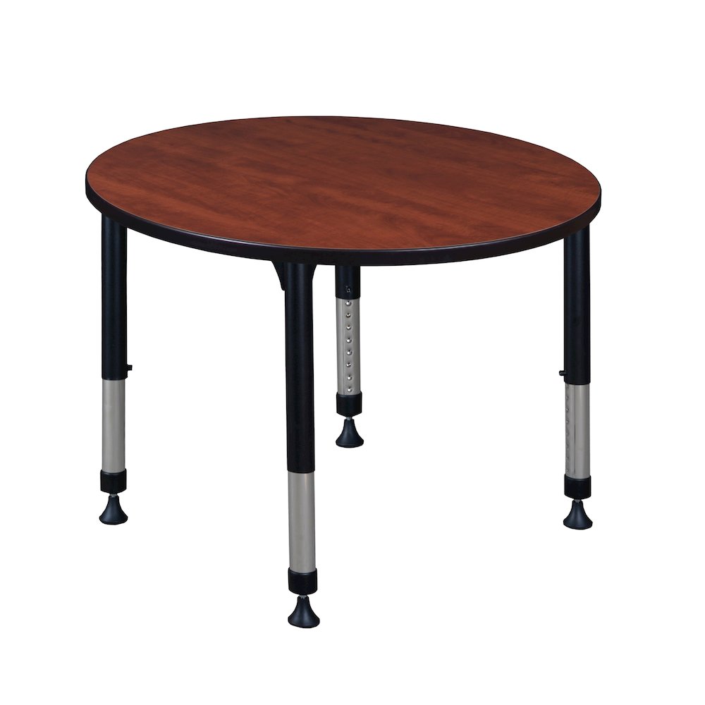42 in. Round Height Adjustable Classroom Activity Table- Cherry. Picture 1