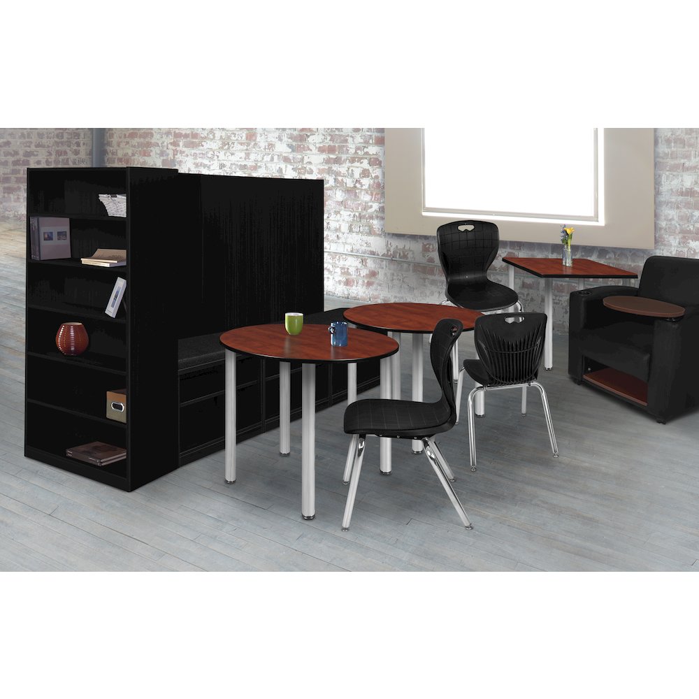 42 in. Medium Round Breakroom Table- Cherry Top, Chrome Legs. Picture 2