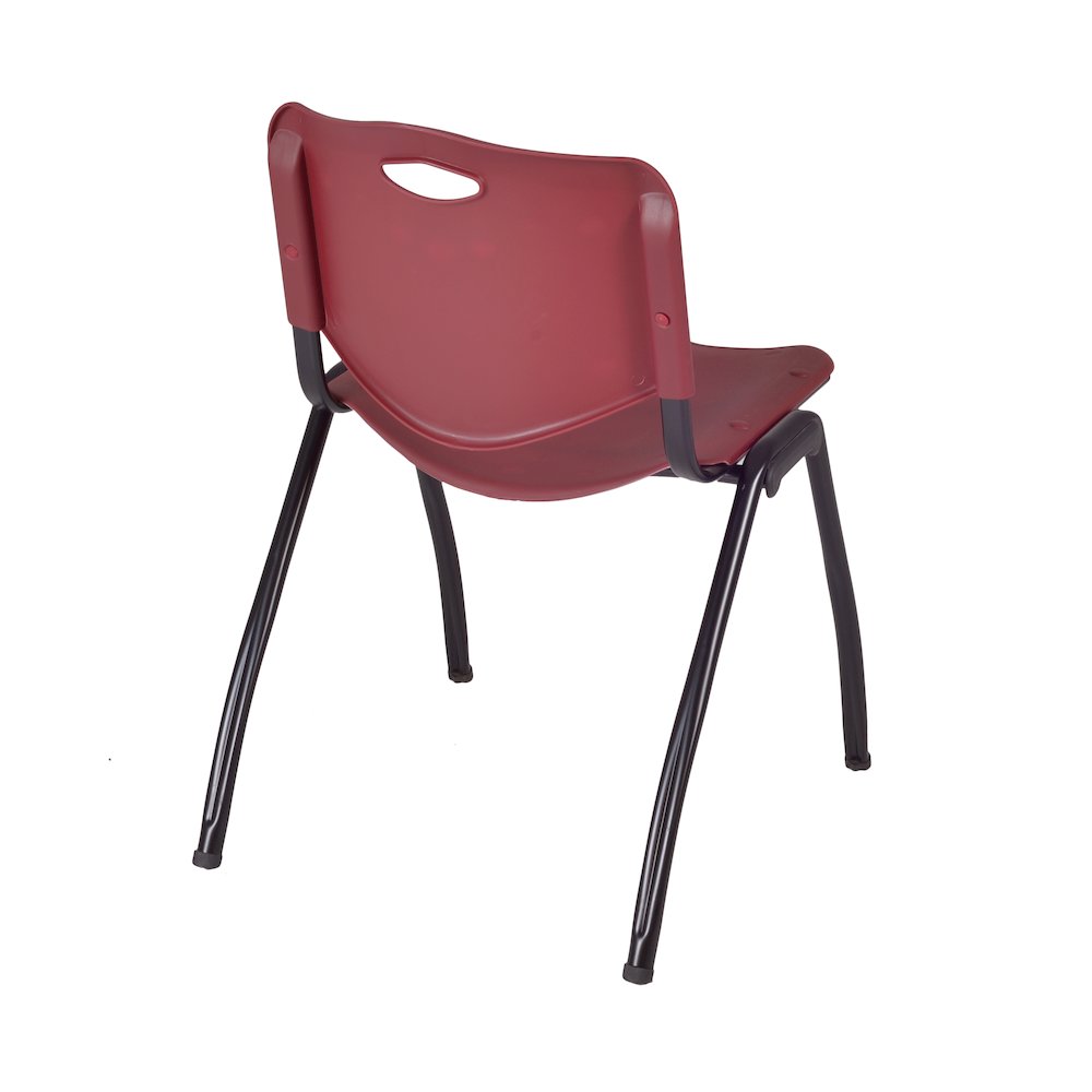 42 in. Round X-Base Breakroom Table- Grey & 4 M Stack Chairs- Burgundy. Picture 6