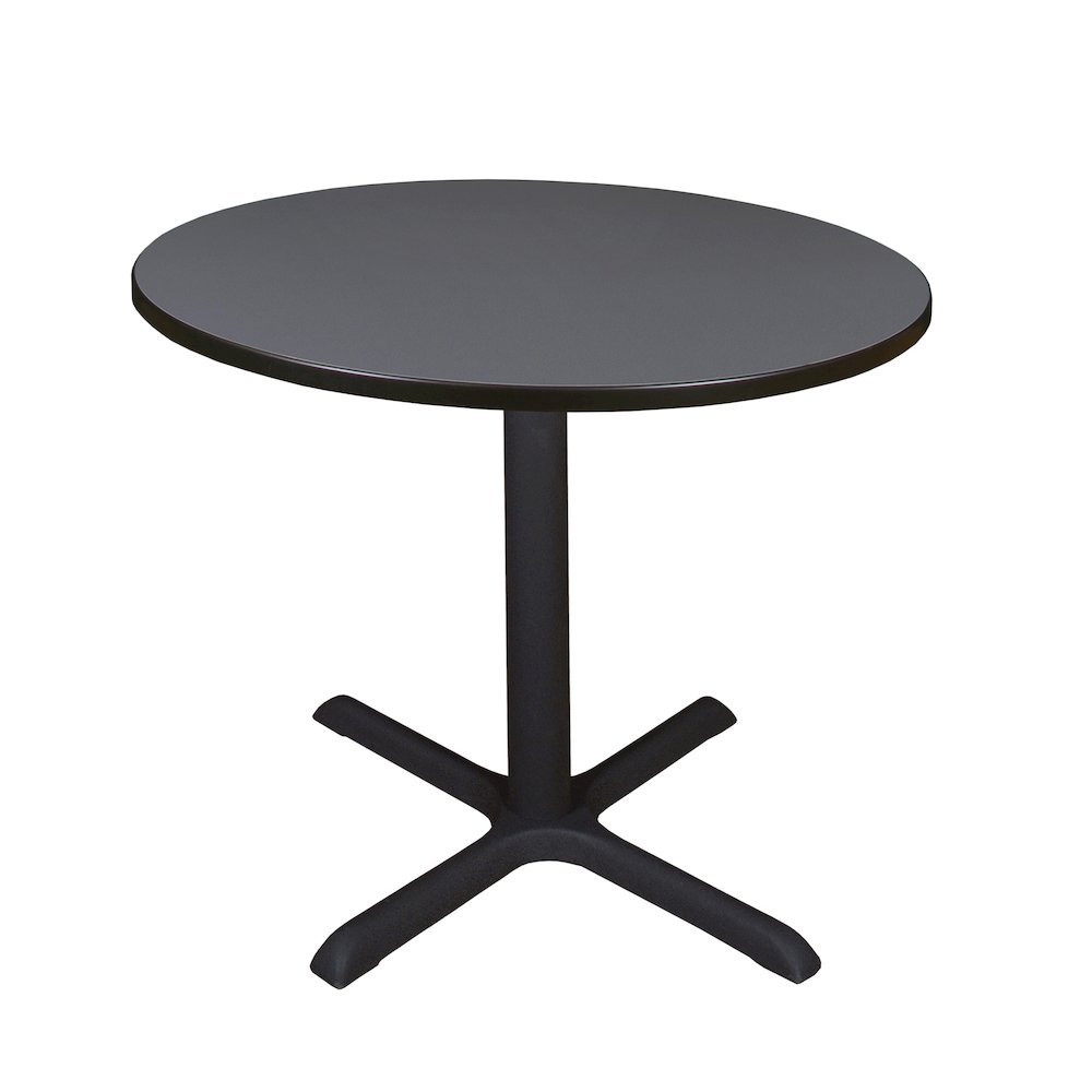 Large 42 in. Round X-Base Breakroom Table- Grey. Picture 1