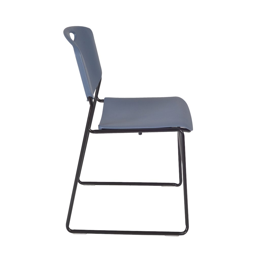 42 in. Round X-Base Breakroom Table- Maple & 4 Zeng Stack Chairs- Blue. Picture 5