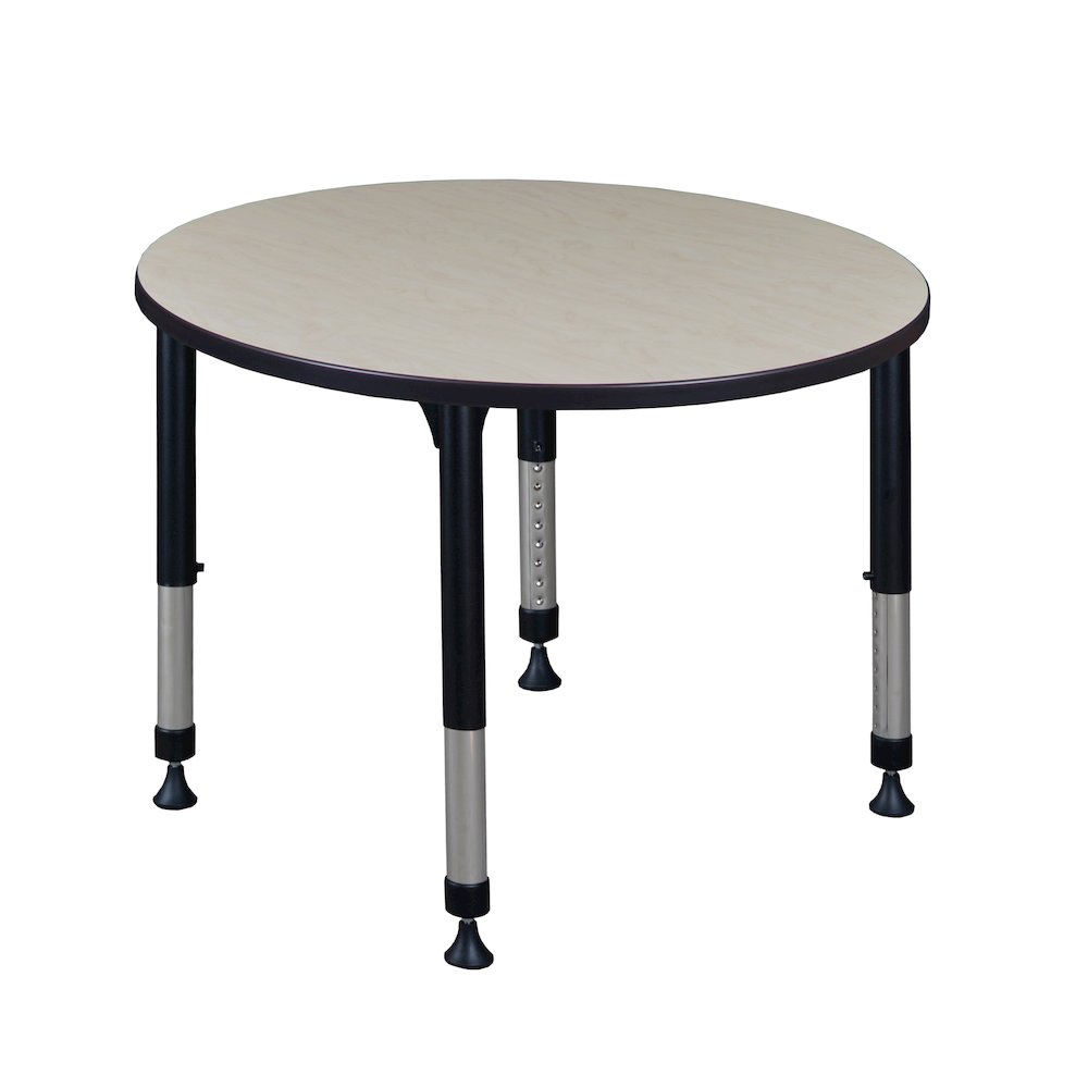 42 in. Round Height Adjustable Classroom Activity Table- Maple. Picture 1
