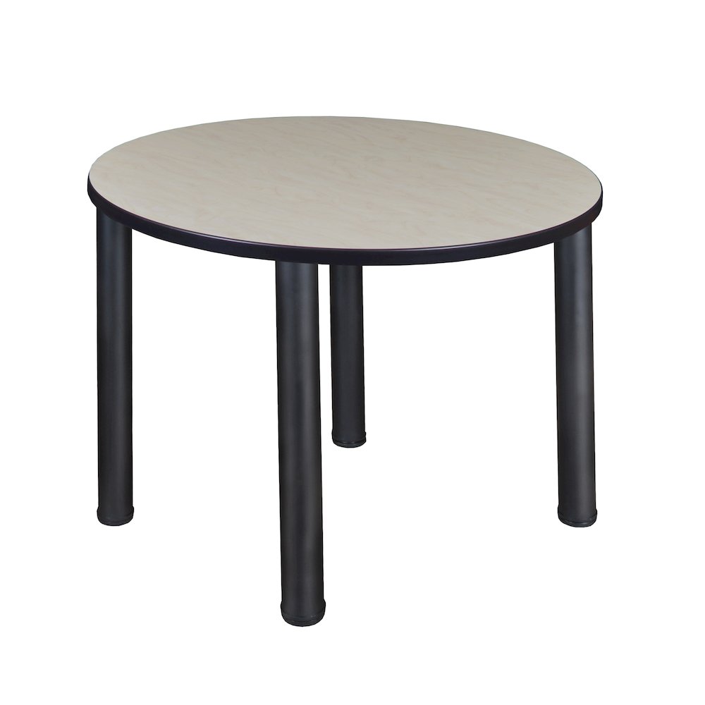 42 in. Medium Round Breakroom Table- Maple Top, Black Legs. Picture 1