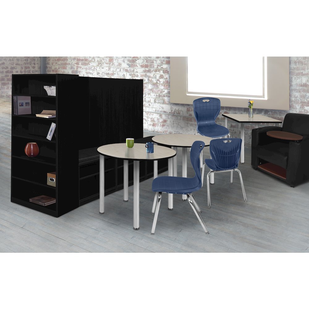 42 in. Medium Round Breakroom Table- Maple Top, Chrome Legs. Picture 2