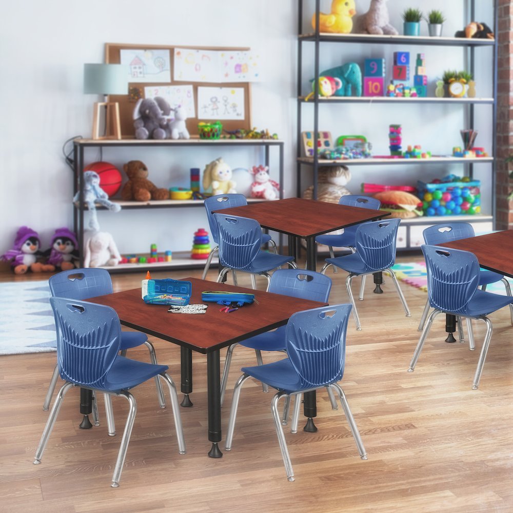 48 in. Square Height Adjustable Classroom Activity Table- Cherry. Picture 5