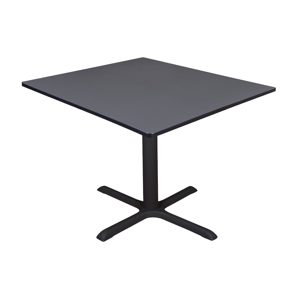 Large 48 in. Square X-Base Breakroom Table- Grey. Picture 1