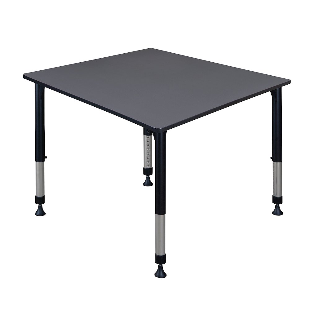48 in. Square Height Adjustable Classroom Activity Table- Grey. Picture 1