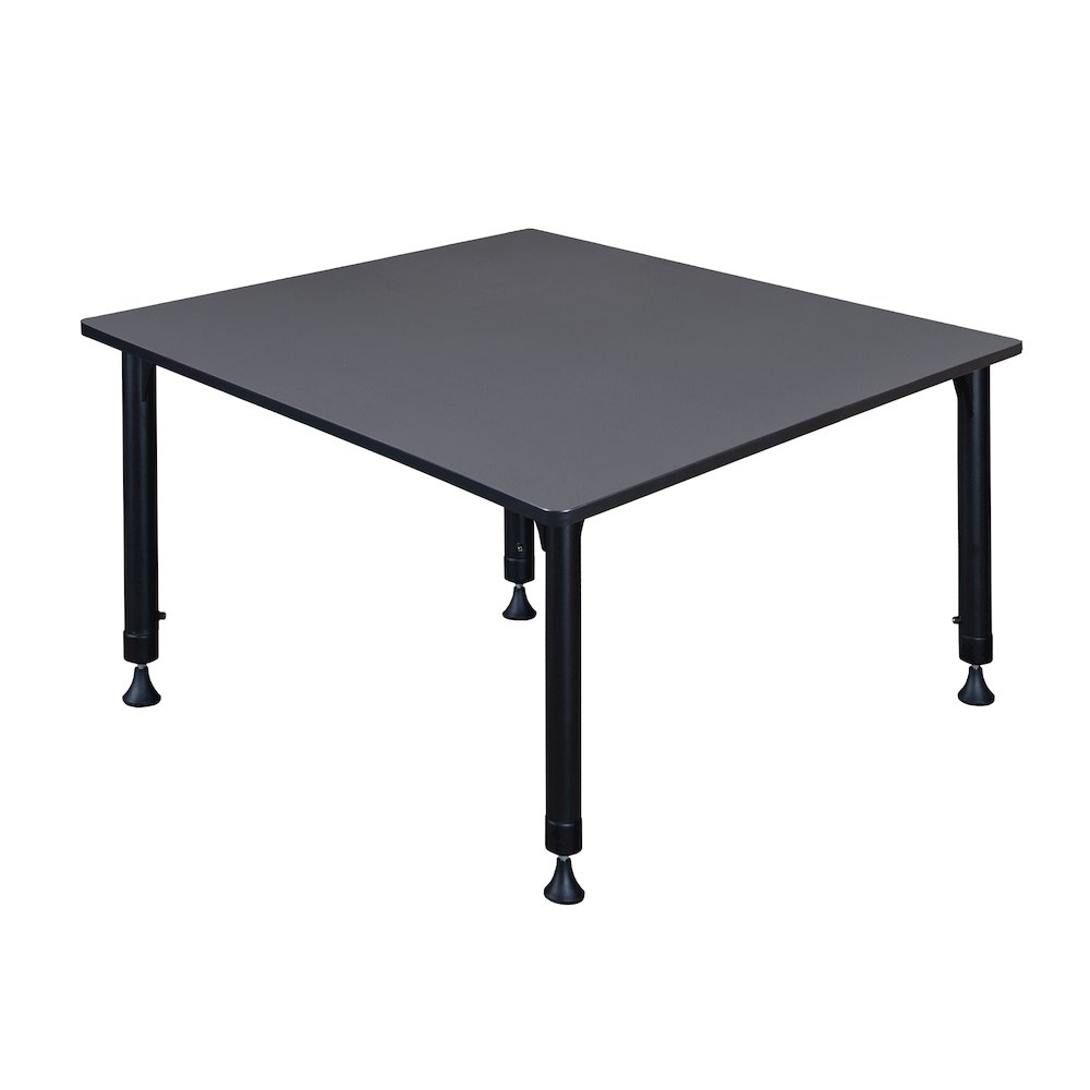48 in. Square Height Adjustable Classroom Activity Table- Grey. Picture 2