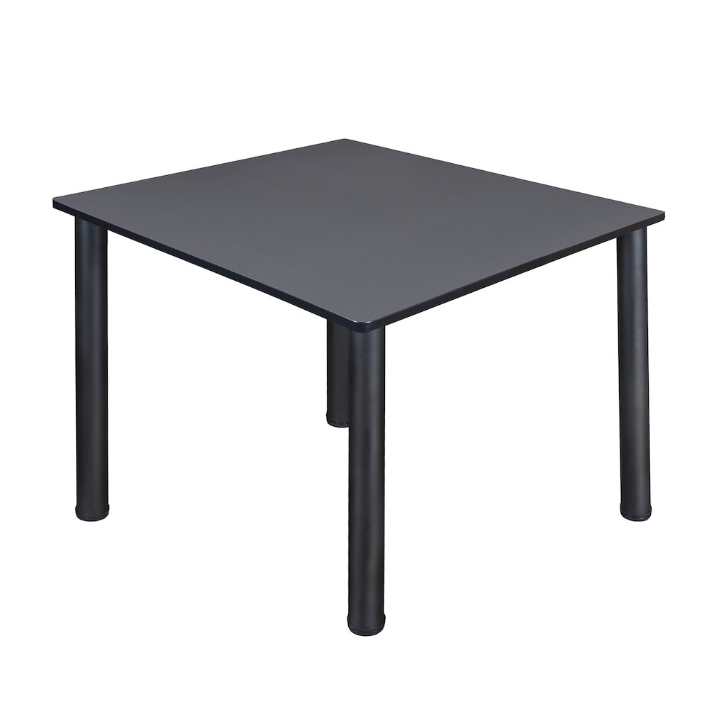 48 in. Large Square Breakroom Table- Grey Top, Black Legs. Picture 1