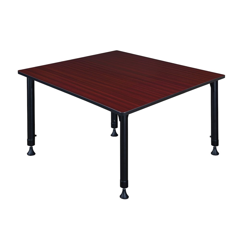 48 in. Square Height Adjustable Classroom Activity Table- Mahogany. Picture 2