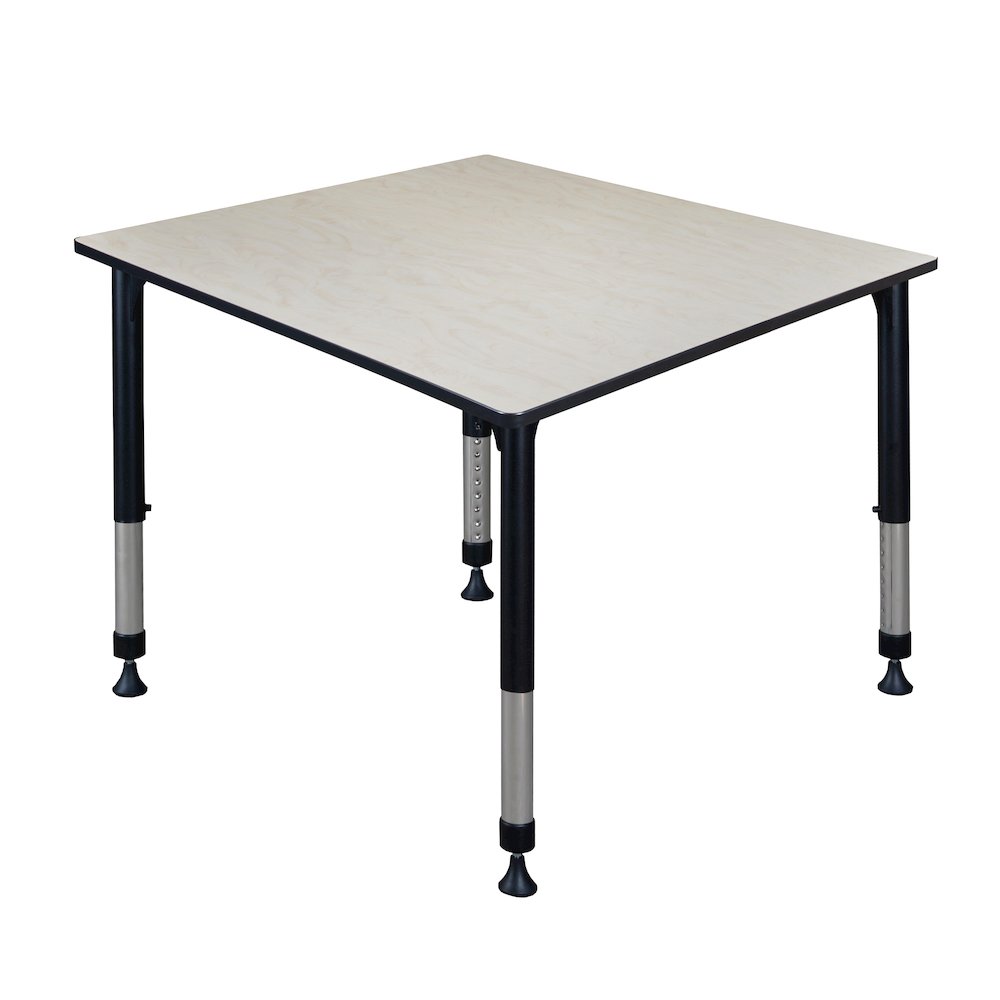 48 in. Square Height Adjustable Classroom Activity Table- Maple. Picture 1