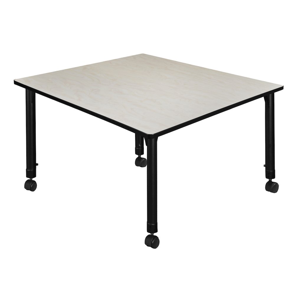 48 in. Square Height Adjustable Mobile Classroom Activity Table- Maple. Picture 2