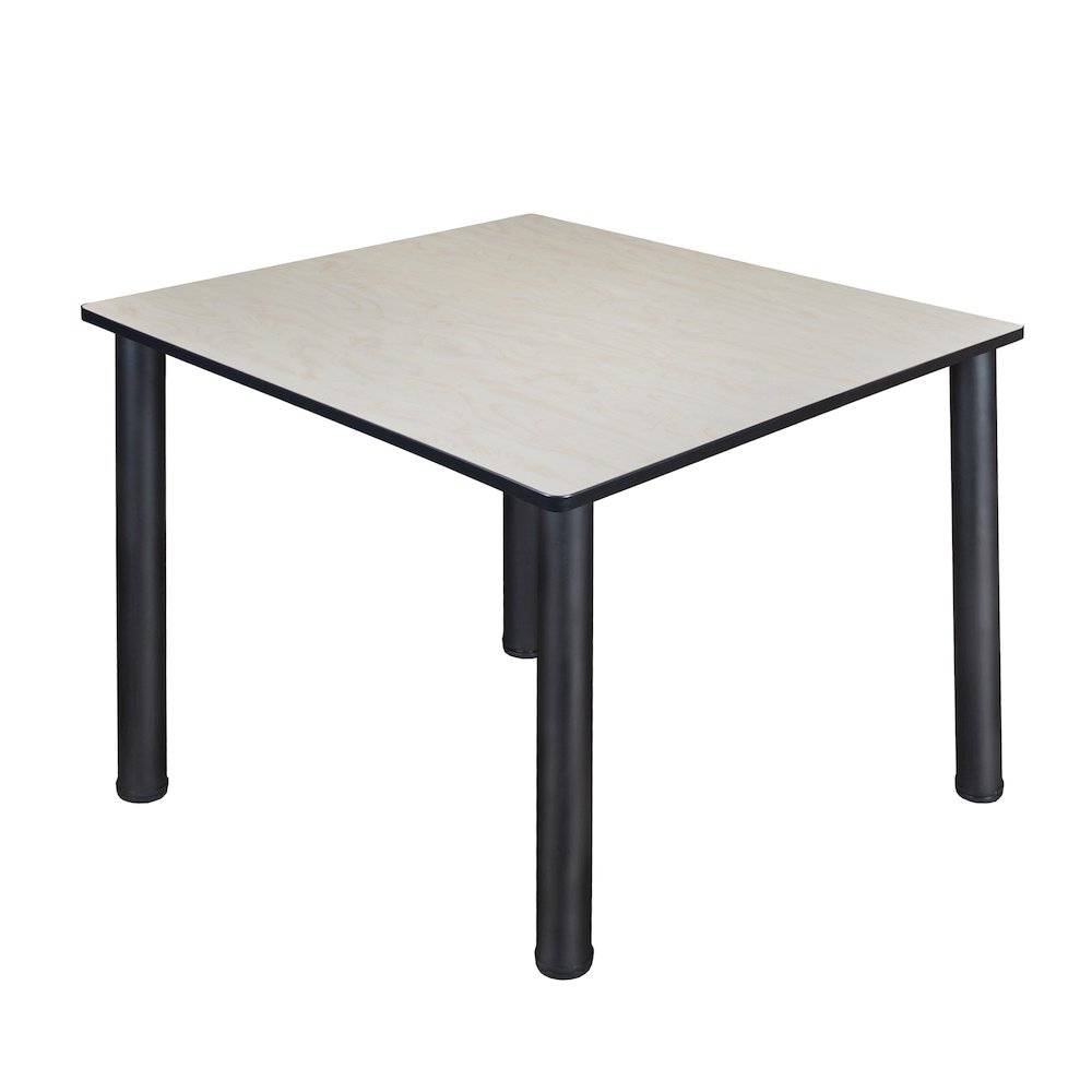 48 in. Large Square Breakroom Table- Maple Top, Black Legs. Picture 1