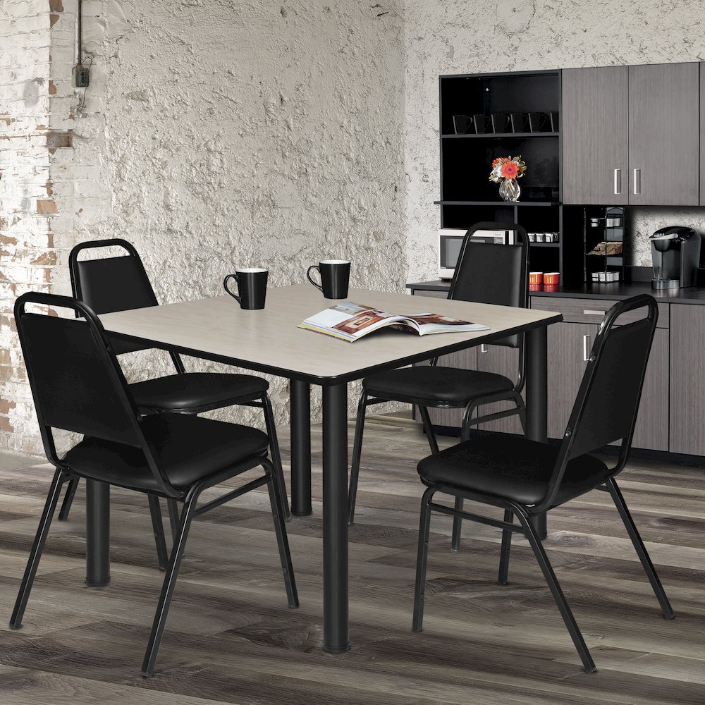 48 in. Large Square Breakroom Table- Maple Top, Black Legs. Picture 3
