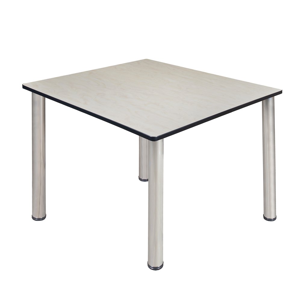 48 in. Large Square Breakroom Table- Maple Top, Chrome Legs. Picture 1