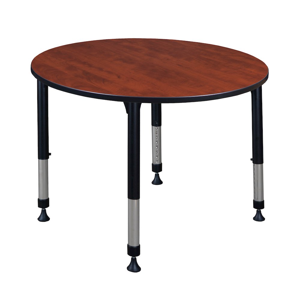 48 in. Round Height Adjustable Classroom Activity Table- Cherry. Picture 1