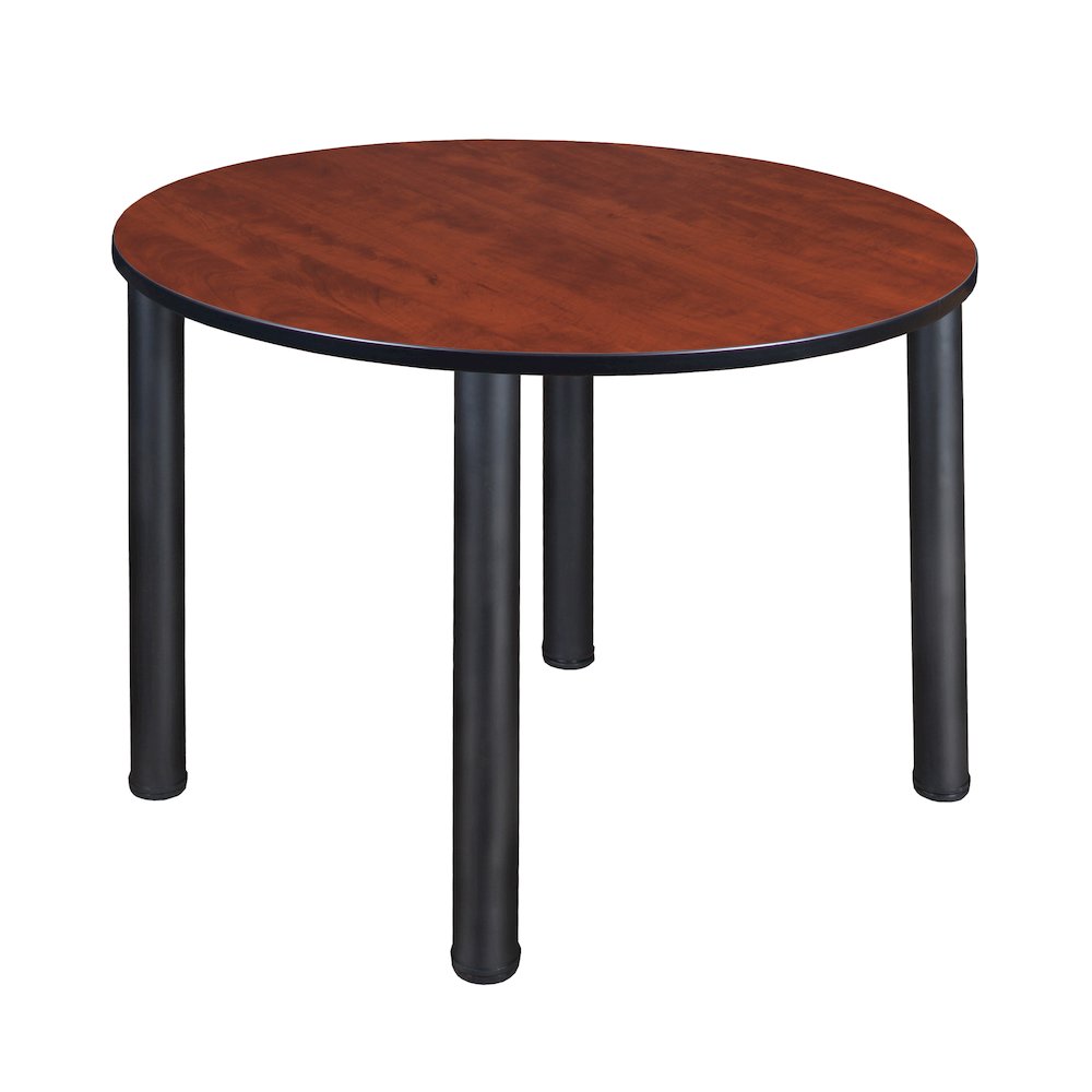 48 in. Large Round Breakroom Table- Cherry Top, Black Legs. Picture 1