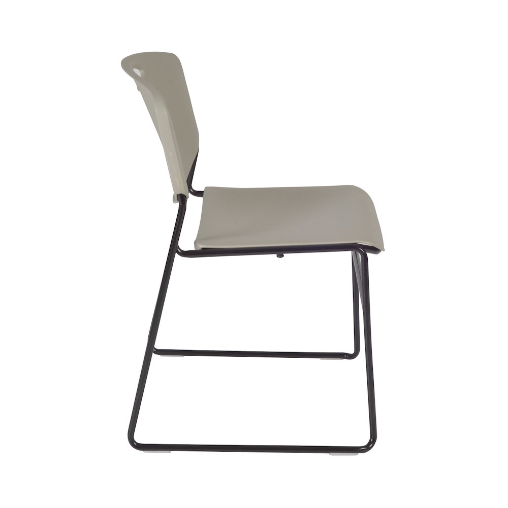 48 in. Round X-Base Breakroom Table- Grey & 4 Zeng Stack Chairs- Grey. Picture 5