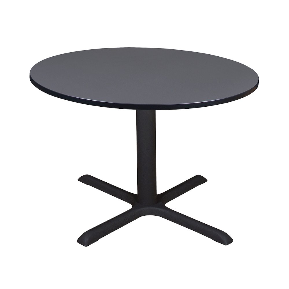 Large 48 in. Round X-Base Breakroom Table- Grey. Picture 1
